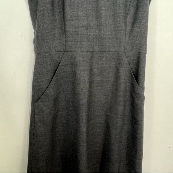 Theory Colette Charcoal Gray Wool Blend Sheath Dress Size 2 - Picture 8 of 14